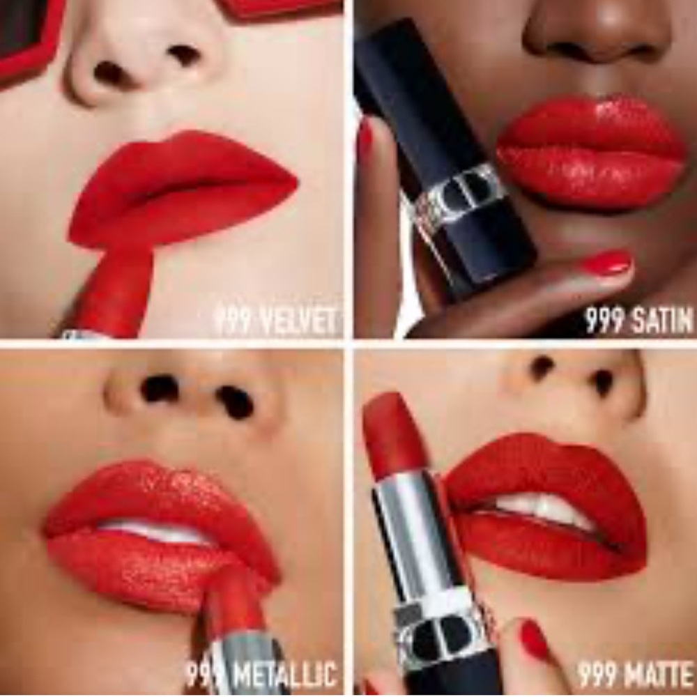 DIOR Ombré Double Rouge Matte Metal Red (999) Lipstick (Ombré Matte/Metal). NIB
